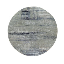 Load image into Gallery viewer, 6&#39;x6&#39; Silver Blue Wool &amp; Silk Modern Abstract Design Hand Knotted Oriental Round Rug FWR353298