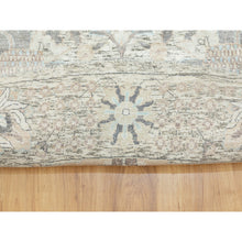 Load image into Gallery viewer, 11&#39;10&quot;x11&#39;10&quot; Ivory Silk With Textured Wool Tabriz Hand Knotted Oriental Round Rug FWR353874