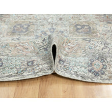 Load image into Gallery viewer, 11&#39;10&quot;x11&#39;10&quot; Ivory Silk With Textured Wool Tabriz Hand Knotted Oriental Round Rug FWR353874