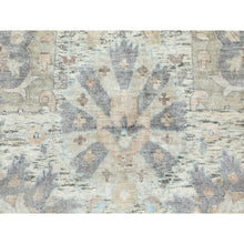 Load image into Gallery viewer, 11&#39;10&quot;x11&#39;10&quot; Ivory Silk With Textured Wool Tabriz Hand Knotted Oriental Round Rug FWR353874