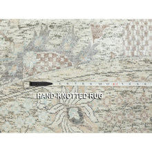 Load image into Gallery viewer, 11&#39;10&quot;x11&#39;10&quot; Ivory Silk With Textured Wool Tabriz Hand Knotted Oriental Round Rug FWR353874