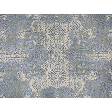 Load image into Gallery viewer, 8&#39;1&quot;x8&#39;1&quot; Round Blue Wool And Pure Silk Jewellery Design Hand Knotted Oriental Rug FWR354000