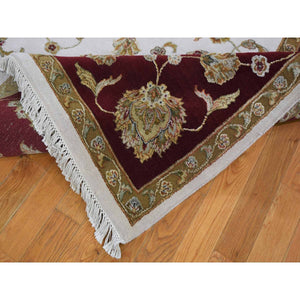 8'x10' Hand Knotted Half Wool And Half Silk Rajasthan Thick And Plush Oriental Rug FWR354054