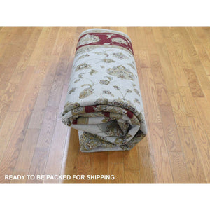 8'x10' Hand Knotted Half Wool And Half Silk Rajasthan Thick And Plush Oriental Rug FWR354054