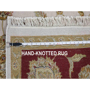 8'x10' Hand Knotted Half Wool And Half Silk Rajasthan Thick And Plush Oriental Rug FWR354054
