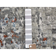 Load image into Gallery viewer, 2&#39;5&quot;x12&#39; Terracotta Abstract Design Wool And Silk Hi-Low Pile Denser Weave Runner Hand Knotted Oriental Rug FWR354258