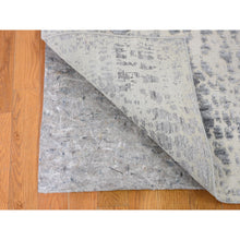 Load image into Gallery viewer, 2&#39;5&quot;x10&#39;1&quot; Abstract Design Wool And Silk Hi-Low Pile Denser Weave Runner Hand Knotted Oriental Rug FWR354480