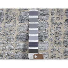 Load image into Gallery viewer, 2&#39;5&quot;x10&#39;1&quot; Abstract Design Wool And Silk Hi-Low Pile Denser Weave Runner Hand Knotted Oriental Rug FWR354480