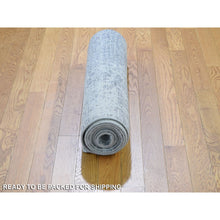 Load image into Gallery viewer, 2&#39;5&quot;x10&#39;1&quot; Abstract Design Wool And Silk Hi-Low Pile Denser Weave Runner Hand Knotted Oriental Rug FWR354480