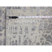 Load image into Gallery viewer, 2&#39;5&quot;x10&#39;1&quot; Abstract Design Wool And Silk Hi-Low Pile Denser Weave Runner Hand Knotted Oriental Rug FWR354480