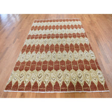 Load image into Gallery viewer, 6&#39;x9&#39; Ikat Uzbek Design Pure Wool Hand Knotted Oriental Rug FWR354660