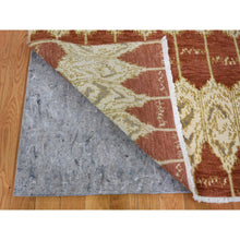 Load image into Gallery viewer, 6&#39;x9&#39; Ikat Uzbek Design Pure Wool Hand Knotted Oriental Rug FWR354660