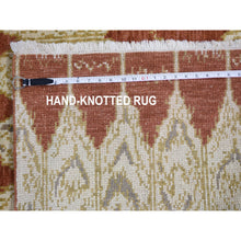 Load image into Gallery viewer, 6&#39;x9&#39; Ikat Uzbek Design Pure Wool Hand Knotted Oriental Rug FWR354660