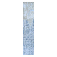 Load image into Gallery viewer, 2&#39;6&quot;x12&#39;4&quot; Abstract Design Wool And Silk Denser Weave Runner Hand Knotted Modern Rug FWR354678