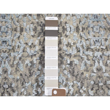 Load image into Gallery viewer, 2&#39;x3&#39; Gray Wool And Silk Abstract Design Hand Knotted Oriental Rug FWR354780