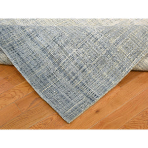 8'10"x12' Silk With Textured Wool Ombre Design Hand Knotted Oriental Rug FWR354846