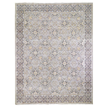 Load image into Gallery viewer, 12&#39;x15&#39;5&quot; Oversized Silk With Textured Wool Mughal Inspired Medallions Design Hand Knotted Oriental Rug FWR354924