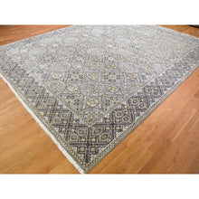 Load image into Gallery viewer, 12&#39;x15&#39;5&quot; Oversized Silk With Textured Wool Mughal Inspired Medallions Design Hand Knotted Oriental Rug FWR354924