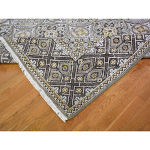 Load image into Gallery viewer, 12&#39;x15&#39;5&quot; Oversized Silk With Textured Wool Mughal Inspired Medallions Design Hand Knotted Oriental Rug FWR354924