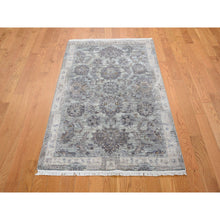 Load image into Gallery viewer, 3&#39;x5&#39;2&quot; Silk With Textured Wool Mughal Design Hand Knotted Oriental Rug FWR354978