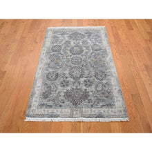 Load image into Gallery viewer, 3&#39;1&quot;x5&#39; Silk With Textured Wool Mughal Design Hand Knotted Oriental Rug FWR355014