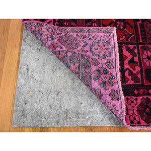 5'2"x9'9" Pink Gallery Size Vintage Overdyed Persian Bakhtiari Hand Knotted Oriental Rug FWR355116