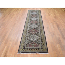 Load image into Gallery viewer, 2&#39;7&quot;x12&#39; Brown Tabriz Garden Design Runner Hand Knotted Pure Wool Oriental Rug FWR355206