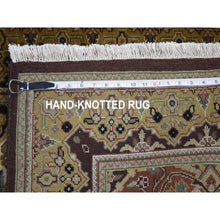 Load image into Gallery viewer, 2&#39;7&quot;x12&#39; Brown Tabriz Garden Design Runner Hand Knotted Pure Wool Oriental Rug FWR355206