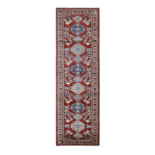 Load image into Gallery viewer, 2&#39;10&quot;x9&#39; Red Super Kazak Runner Tribal Design Hand Knotted Oriental Rug FWR355236