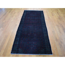 Load image into Gallery viewer, 3&#39;6&quot;x9&#39;1&quot; Overdyed Persian Malayer Wide Runner Worn Wool Hand Knotted Oriental Rug FWR355260