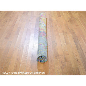 5'10"x8'8" THE LAVA, Colorful Sari Silk With Textured Wool Hand Knotted Oriental Rug FWR355392