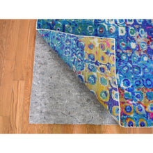 Load image into Gallery viewer, 3&#39;x10&#39;1&quot; THE PEACOCK, Sari Silk Colorful Runner Hand Knotted Oriental Rug FWR355446