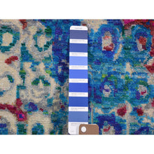 Load image into Gallery viewer, 3&#39;x10&#39;1&quot; THE PEACOCK, Sari Silk Colorful Runner Hand Knotted Oriental Rug FWR355446