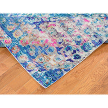 Load image into Gallery viewer, 6&#39;1&quot;x9&#39;2&quot; THE PEACOCK Sari Silk Colorful Hand-Knotted Oriental Rug FWR355452