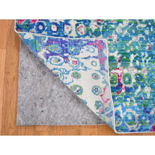 Load image into Gallery viewer, 5&#39;x7&#39;3&quot; THE PEACOCK, Sari Silk Colorful Hand Knotted Oriental Rug FWR355464