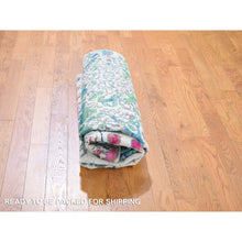 Load image into Gallery viewer, 5&#39;x7&#39;3&quot; THE PEACOCK, Sari Silk Colorful Hand Knotted Oriental Rug FWR355464