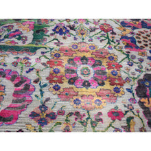 Load image into Gallery viewer, 9&#39;2&quot;x12&#39;2&quot; Sulatanabad Re-Invented Colorful Sari Silk With Big Flower Design Hand Knotted Rug FWR355476