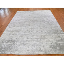 Load image into Gallery viewer, 8&#39;10&quot;x12&#39; Ivory Silk With Textured Wool Dimensional Design Hand Knotted Oriental Rug FWR355488