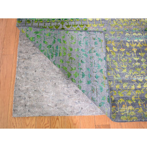 9'x12'1" Colorful Sari Silk Bespoken Sampler Tone On Tone Hand Knotted Oriental Rug FWR355500