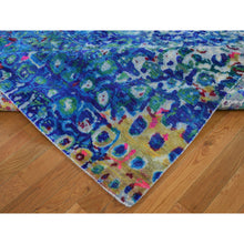 Load image into Gallery viewer, 9&#39;x12&#39; THE PEACOCK, Sari Silk Colorful Hand Knotted Oriental Rug FWR355512