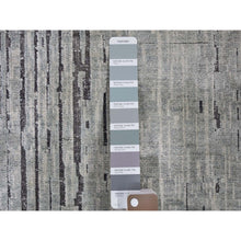 Load image into Gallery viewer, 6&#39;x8&#39;10&quot; Gray Vertical Ombre Design Pure Silk Hand Knotted Oriental Rug FWR355542