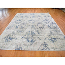 Load image into Gallery viewer, 8&#39;10&quot;x12&#39;1&quot; Ivory Large Elements with Pastels Silk With Textured Wool Modern Rug FWR355554