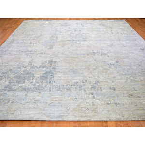 12'x15'1" THE PASTEL COLLECTION, Oversized Silk With Textured Wool Hand Knotted Oriental Rug FWR355572