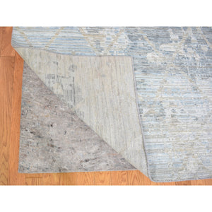 12'x15'1" THE PASTEL COLLECTION, Oversized Silk With Textured Wool Hand Knotted Oriental Rug FWR355572