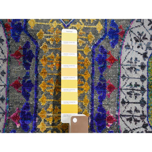 12'x15'3" Oversized Sari Silk With Textured Wool Mamluk Design Hand Knotted Oriental Rug FWR355578