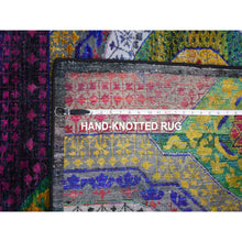 Load image into Gallery viewer, 12&#39;x15&#39;3&quot; Oversized Sari Silk With Textured Wool Mamluk Design Hand Knotted Oriental Rug FWR355578