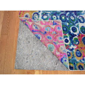 11'10"x15' THE PEACOCK, Oversized Sari Silk Colorful Hand Knotted Oriental Rug FWR355590