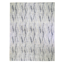 Load image into Gallery viewer, 11&#39;10&quot;x15&#39;2&quot; DIMENSIONAL CURTAINS Gray Oversized Silk With Textured Wool Hand Knotted Oriental Rug FWR355608