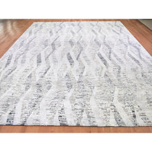 Load image into Gallery viewer, 11&#39;10&quot;x15&#39;2&quot; DIMENSIONAL CURTAINS Gray Oversized Silk With Textured Wool Hand Knotted Oriental Rug FWR355608