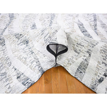Load image into Gallery viewer, 11&#39;10&quot;x15&#39;2&quot; DIMENSIONAL CURTAINS Gray Oversized Silk With Textured Wool Hand Knotted Oriental Rug FWR355608